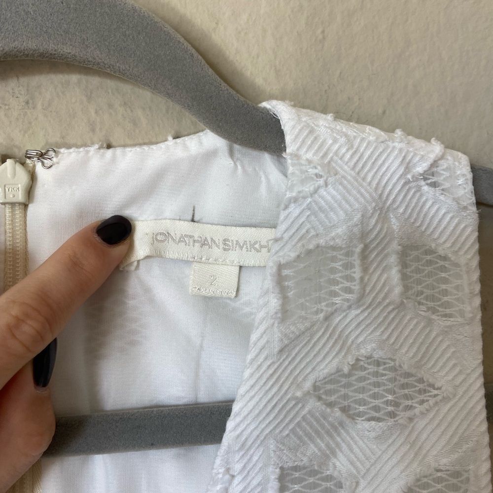 Jonathan Simkhai Midi White Dress Sleeveless Twill Size 2 - Picture 10 of 10